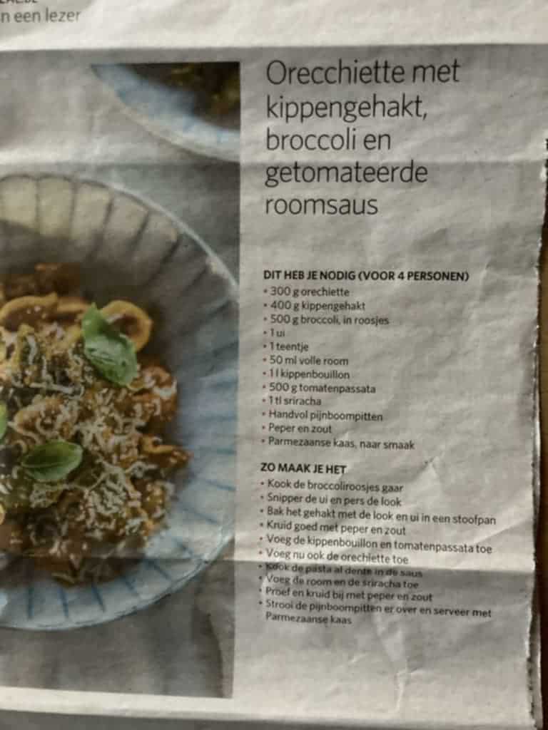 Orechiette met kippengehakt en broccoli